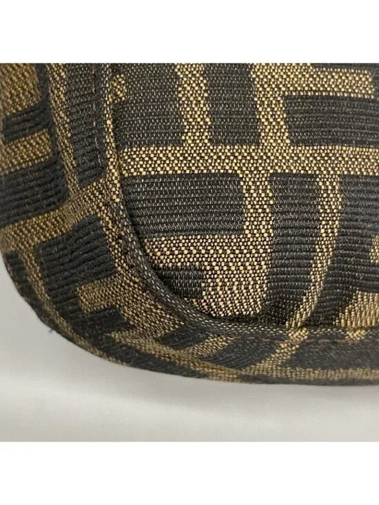 Fendi Handbag Zucca Mamma Bucket Nylon Canvas Brown Silver - Picture 6 of 10